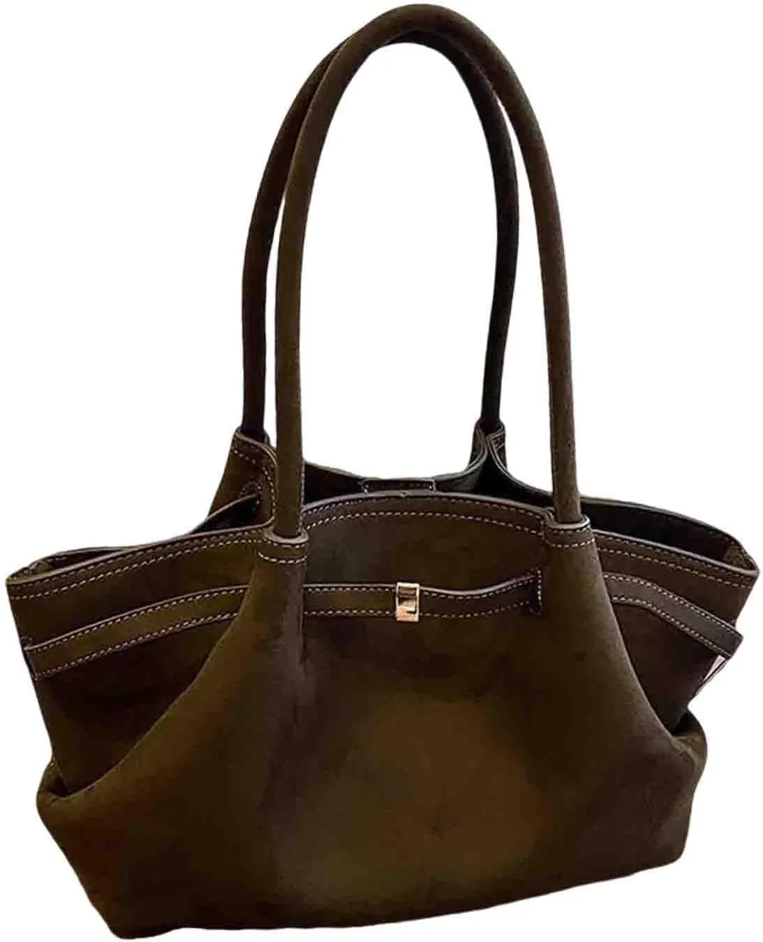 Women's Retro Armpit Shoulder Tote Bag - Large Capacity, Suede Leather