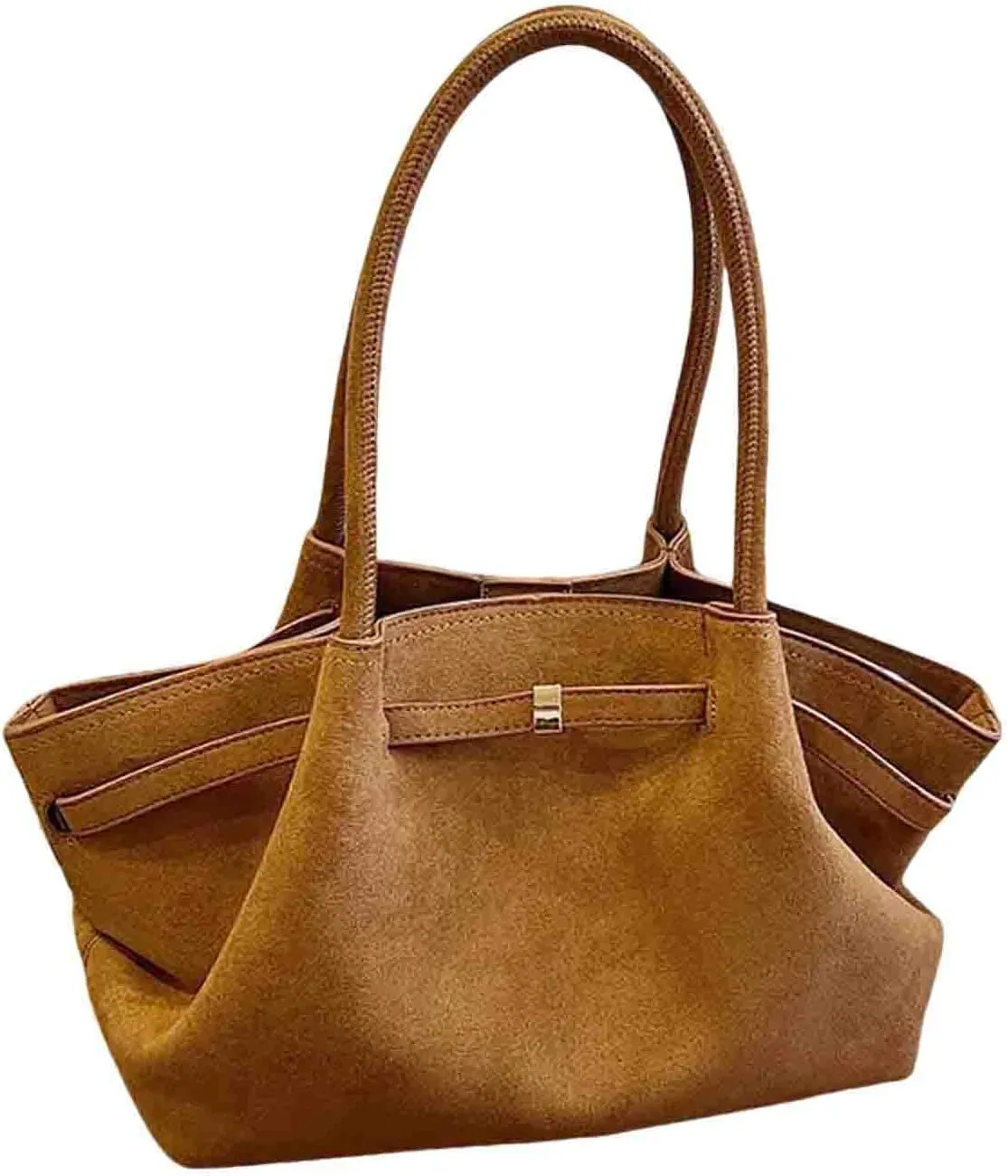 Women's Retro Armpit Shoulder Tote Bag - Large Capacity, Suede Leather