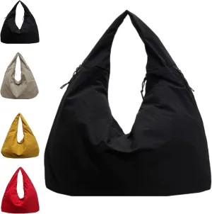 Women's Solid Color Textured Draped Tote Bag, Big Capacity Fashion Versatile Shoulder Bag