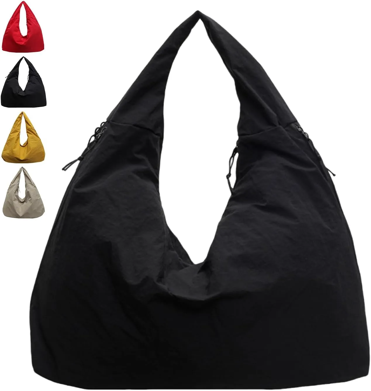 Women's Solid Color Textured Draped Tote Bag, Big Capacity Minimalist Versatile Shoulder Bag, Large Stellaya Tote Bag