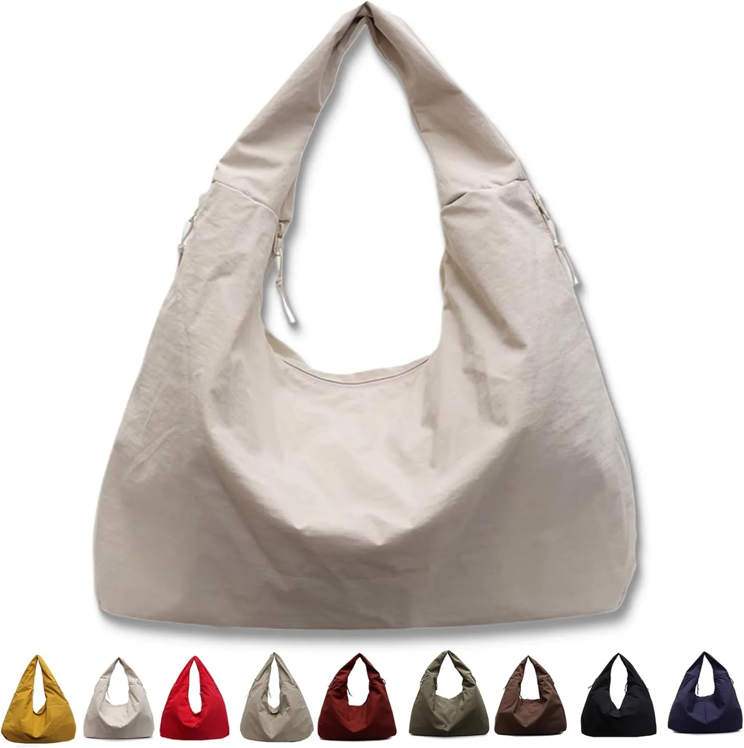 Women's Solid Color Textured Draped Tote Bag, New Large Capacity Minimalist Versatile Shoulder Bag