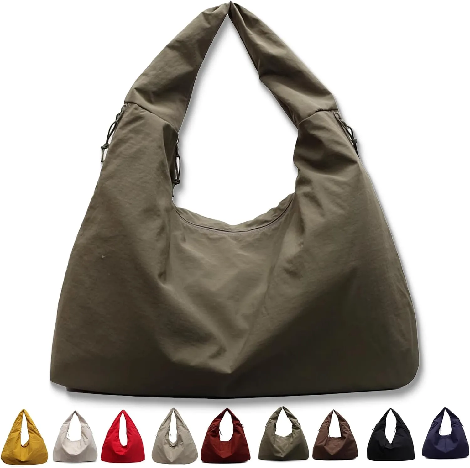 Women's Solid Color Textured Draped Tote Bag, New Large Capacity Minimalist Versatile Shoulder Bag
