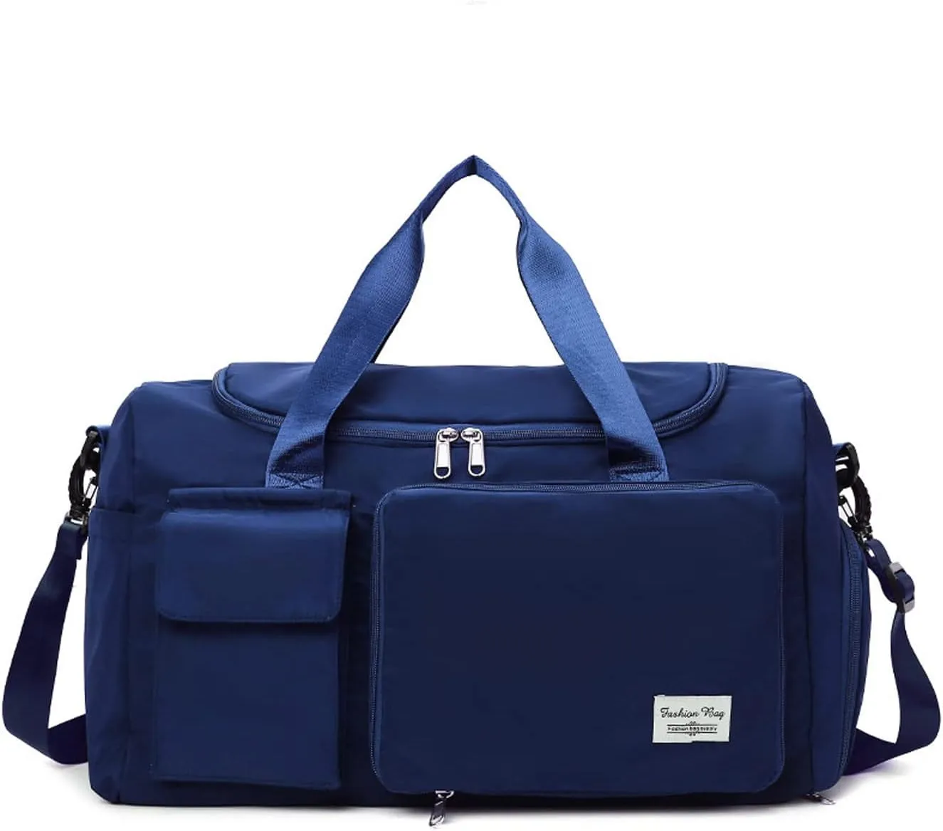 Womens Travel Bag Duffel Bag, Lightweight Double Shoulder Strap&Capacity Sports Tote Gym Bag,Weekender Overnight Bag with Wet Pocket for Women (Navy Blue)