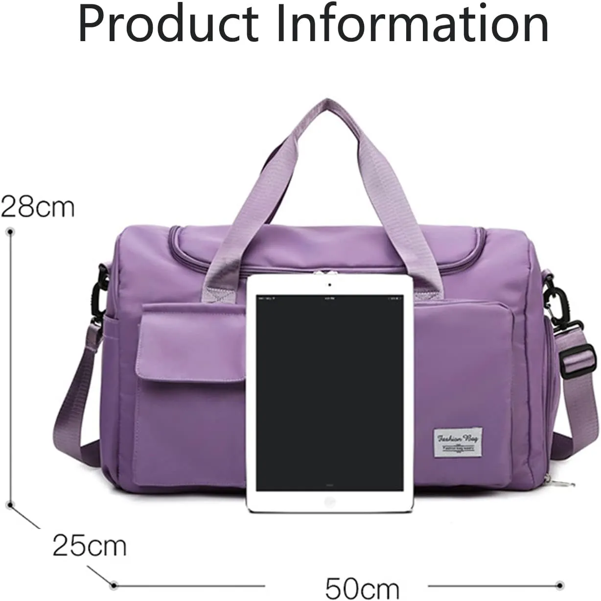 Womens Travel Bag Duffel Bag, Lightweight Double Shoulder Strap&Capacity Sports Tote Gym Bag,Weekender Overnight Bag with Wet Pocket for Women (Navy Blue)