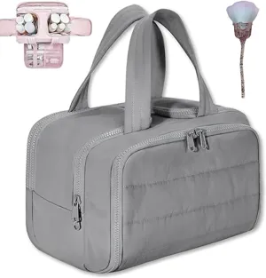 Women's Travel Cosmetic Bag,4-in-1 Waterproof Makeup Organizer,Large Capacity Hanging Toiletry Bag with Dividers