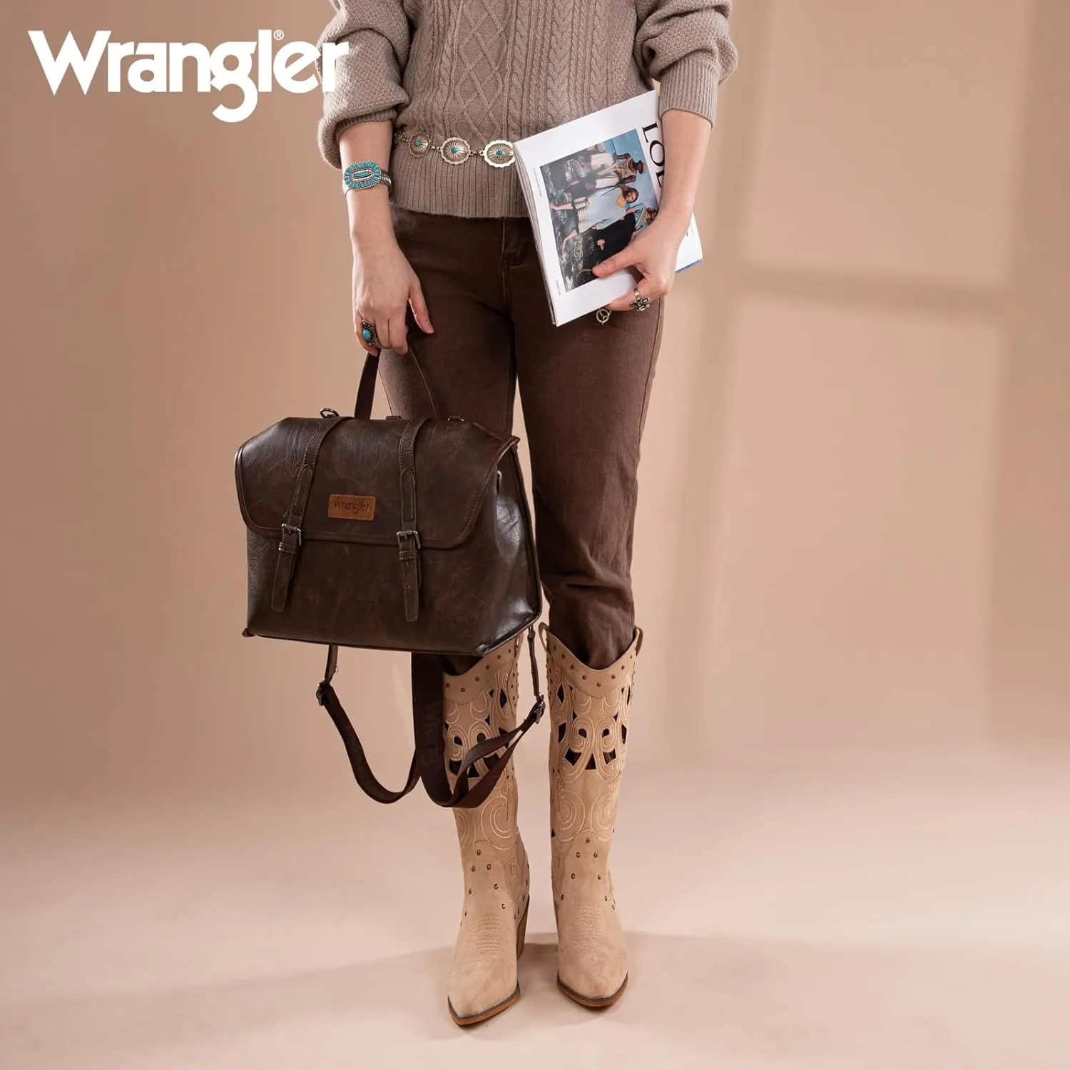 Wrangler Convertible Backpack for Women Briefcase Messenger Bag Professional Computer Work Bag for Business/Travel/Office