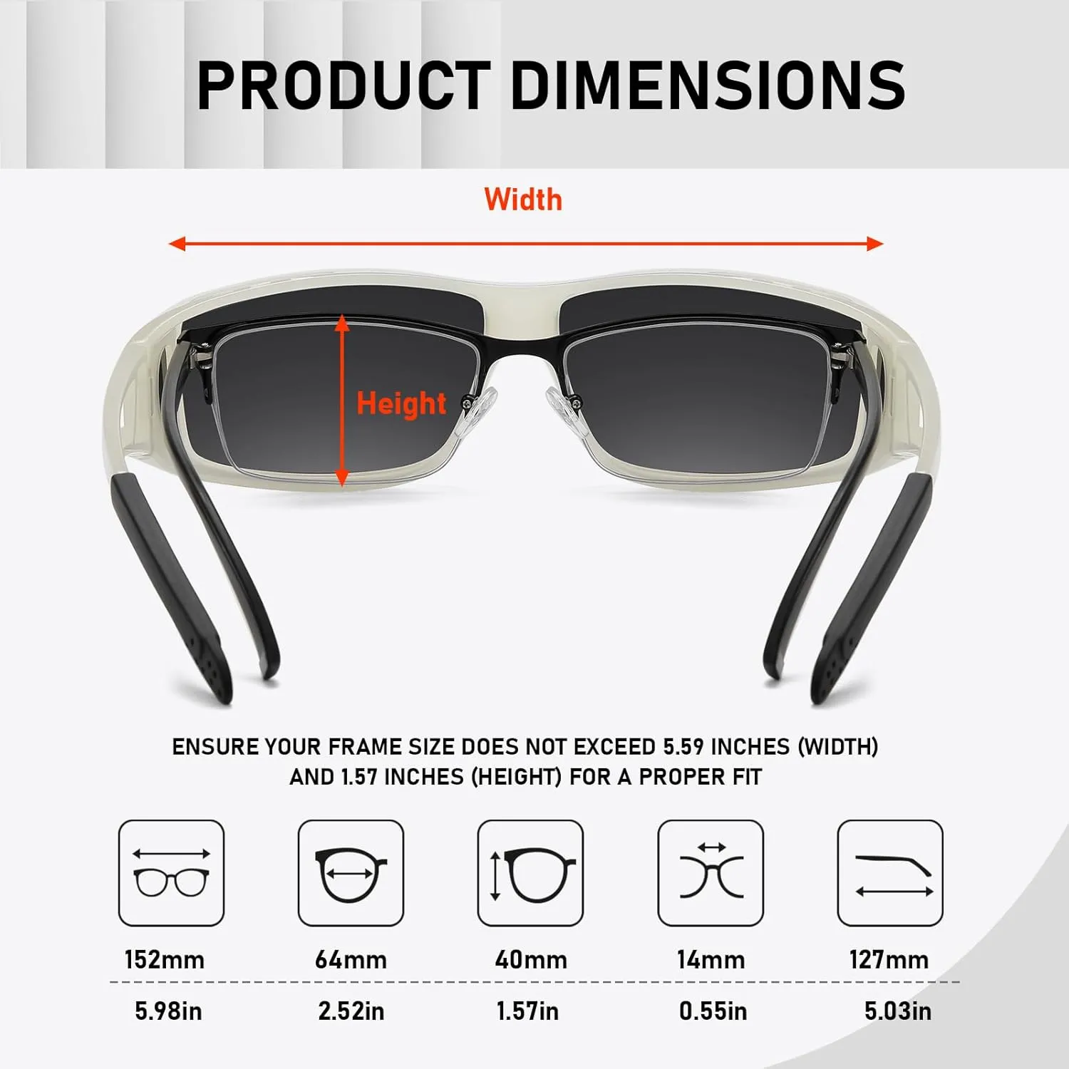 Wzerry Polarized Sunglasses Fit Over Glasses, UV Protection Wrap-Around for Men Women, Driving and Outdoor Activities