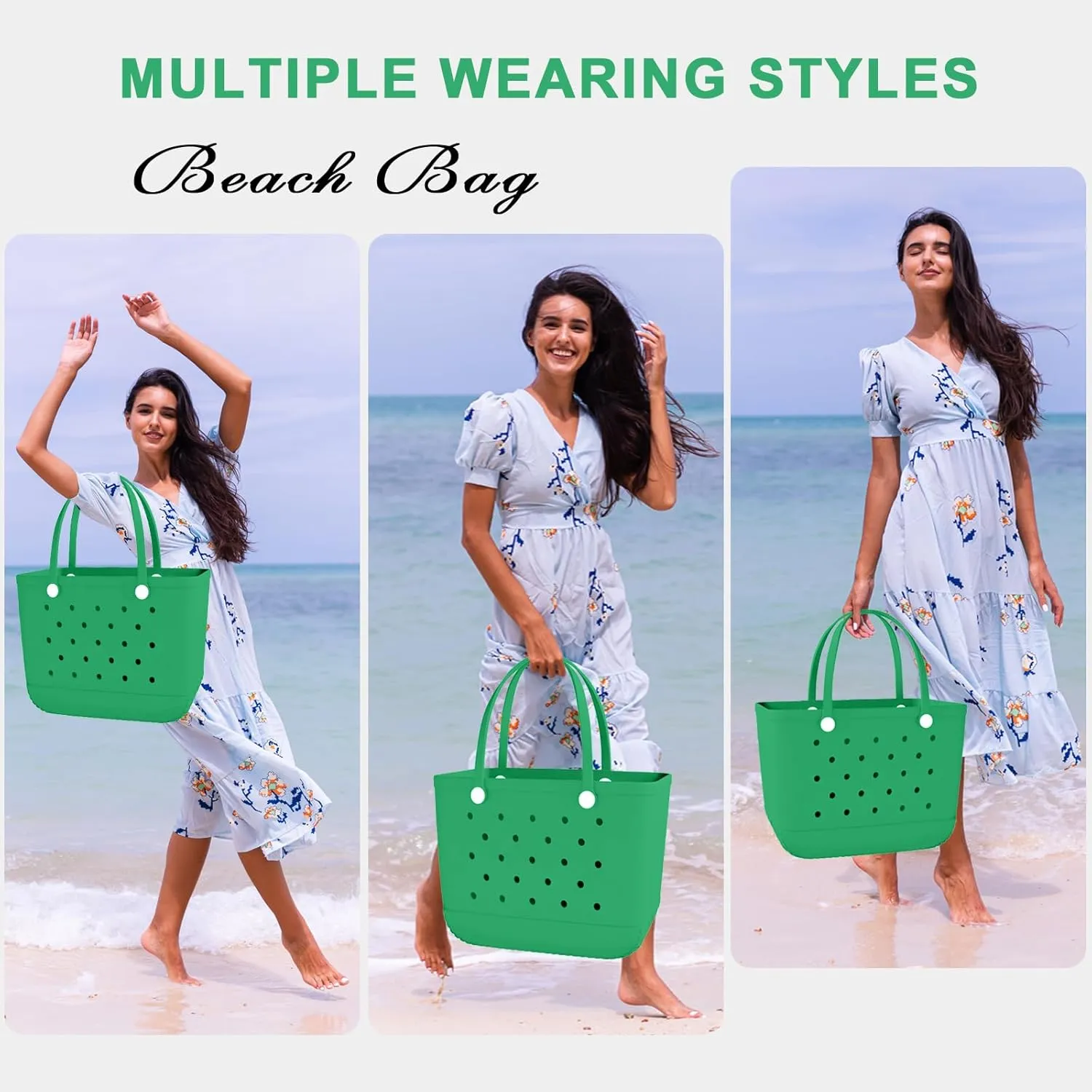 X-Large Rubber Beach Bag Tote Waterproof Tote Bag with Zipper Pocket Modern Travel Tote Bag Sports Beach