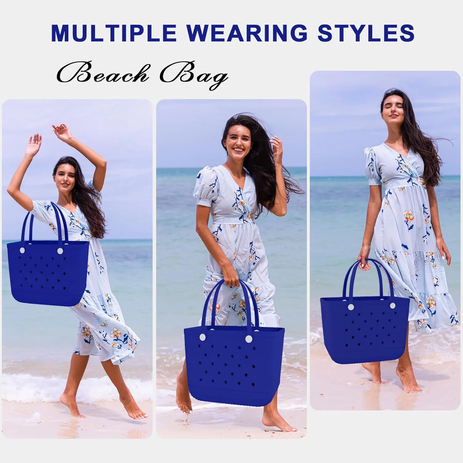 X-Large Rubber Beach Bag Tote Waterproof Tote Bag with Zipper Pocket Modern Travel Tote Bag Sports Beach