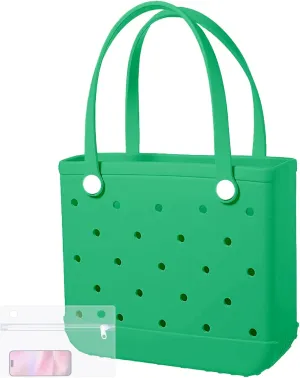 X-Large Rubber Beach Bag Tote Waterproof Tote Bag with Zipper Pocket Modern Travel Tote Bag Sports Beach