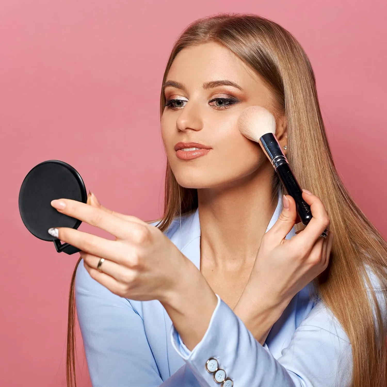 Yalikop 36 Pcs Compact Mirror Bulk Portable Round Makeup Mirror Mini Foldable for Purse Women Travel Daily Use Mother‘s Day Gifts (Black)