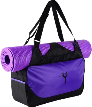 Yoga Bag, Polyester Material Large Capacity Viscosity Design Gym Tote Bag 48x24x16cm 18.9x9.4x6.3in (Purple)