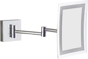 ZADIKO Bathroom Wall-Mounted Makeup Mirror Foldable Telescopic Rotating Metal Copper Square Cosmetic Mirror 8 Inches