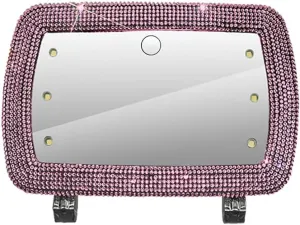 Zcargel car makeup mirror sun visor rhinestones Car makeup mirror High-Definition Stainless Steel Makeup Mirror universal glitter car sun visor mirror automobiles vanity mirror for truck car suv