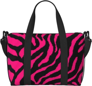Zebra Tiger Leopard pink print Womens travel bags, weekender carry on for women, sports Gym Bag, Overnight Carry on Bag