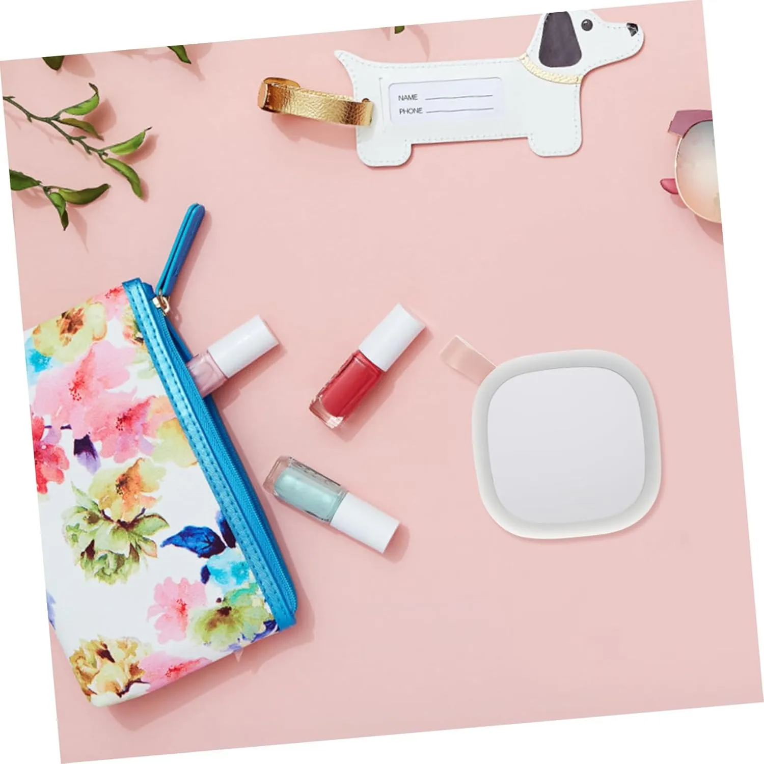 Zerodeko Portable LED Makeup Mirror with Night Light Compact and Design for Travel for Daily Use and Present Giving for Low Light Conditions
